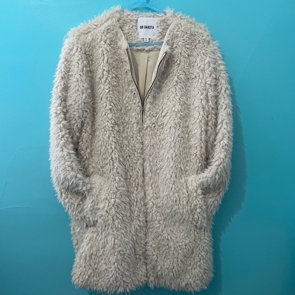 NWOT BB Dakota Fuzzy Ivory Teddy Jacket Small - Picture 3 of 6